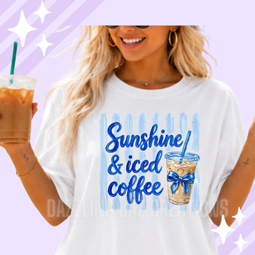 Summer Collection: Sunshine & iced coffee white t-shirt
