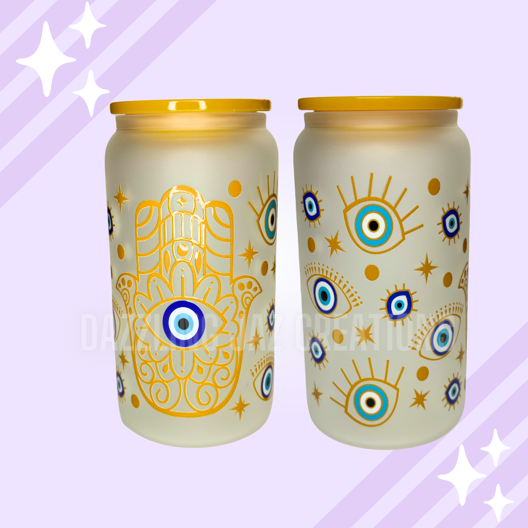 Hamsa 16 oz libbey glass cup