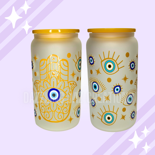 Hamsa 16 oz libbey glass cup